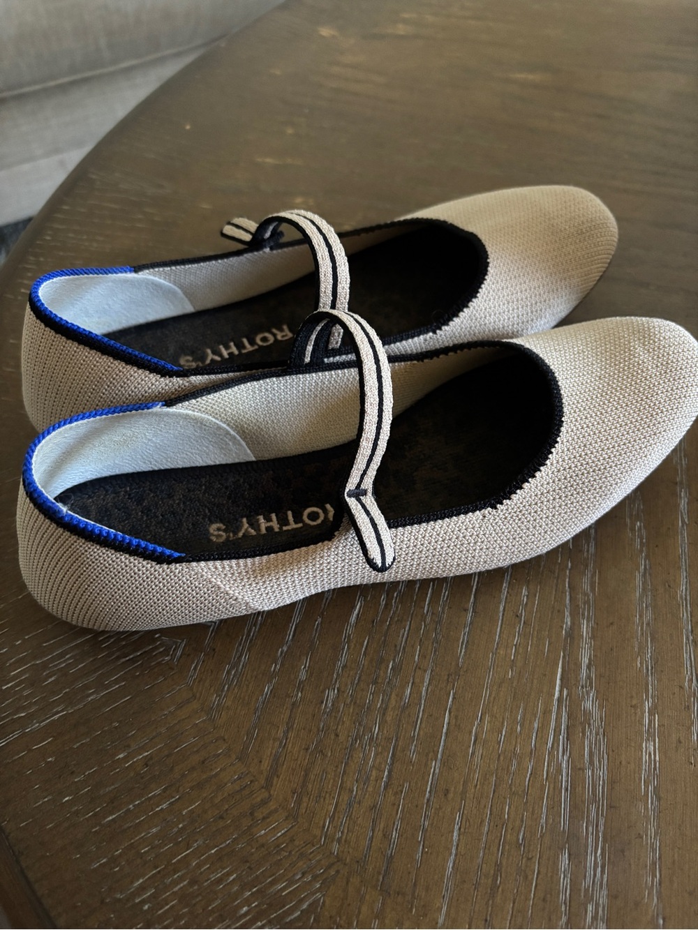 Rothy's Beige Mary Jane Flats